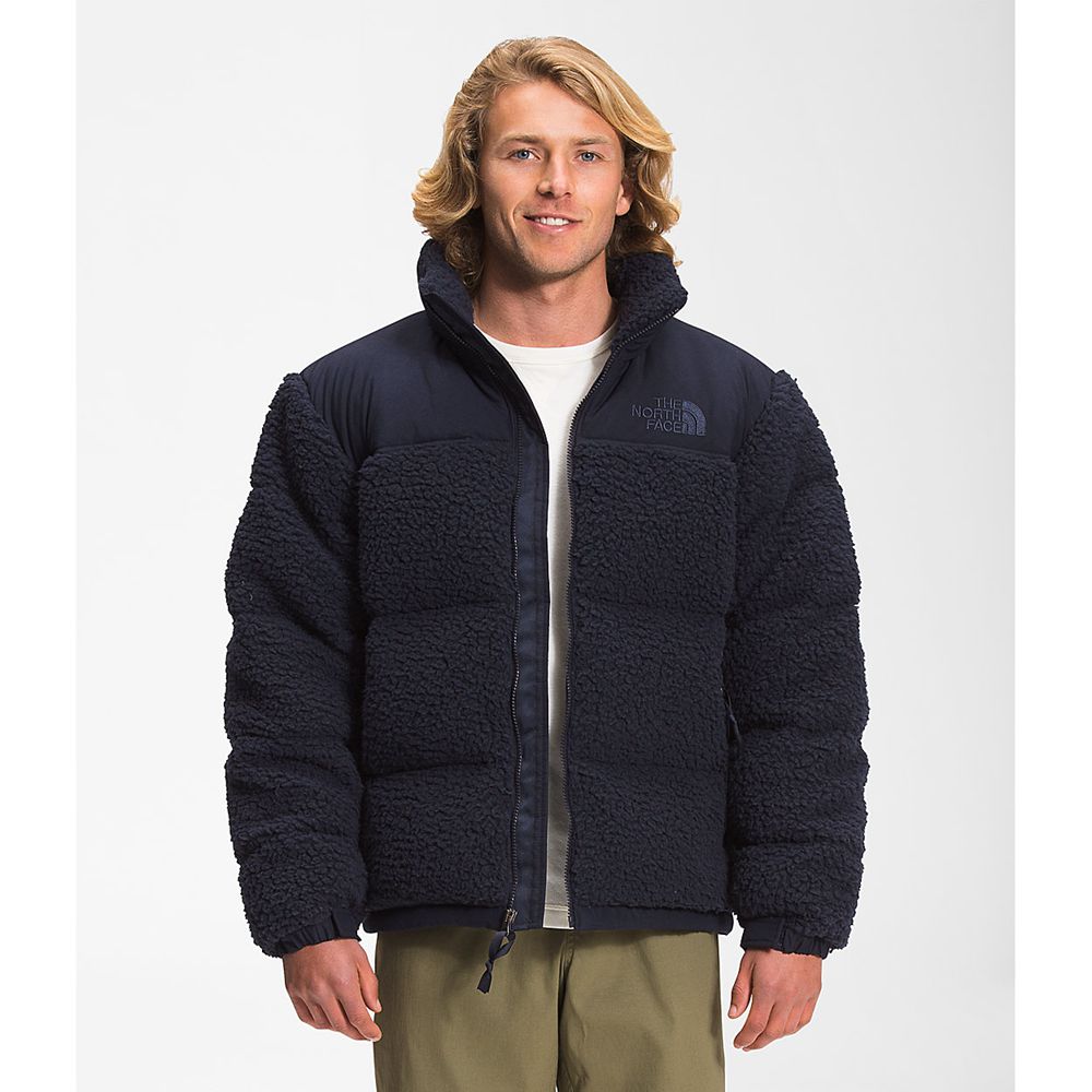 The North Face Nuptse Jacket Mens Australia - The North Face Sherpa Navy (PEM-417538)